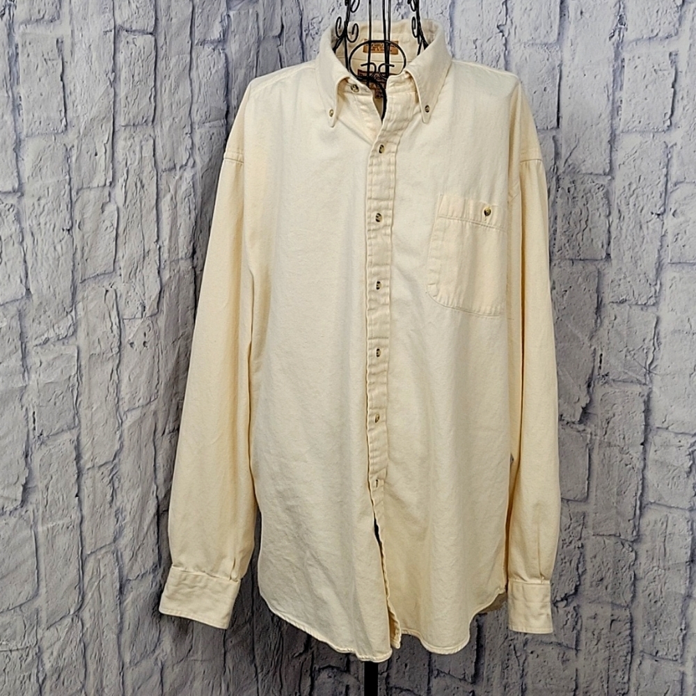 PRESWICK & Moore Button Up‎ Cream Men's Shirt 17 1/2 35-36